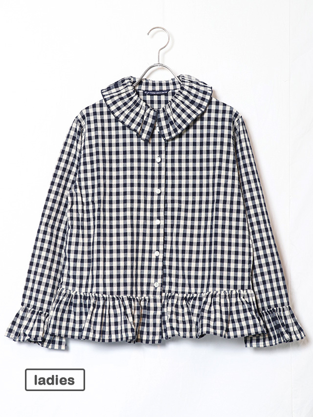 TIGRE BROCANTE ギンガムチェックギャザーシャツ TIGRE BROCANTE TIGRE BROCANTE ギンガムチェックギャザーシャツ